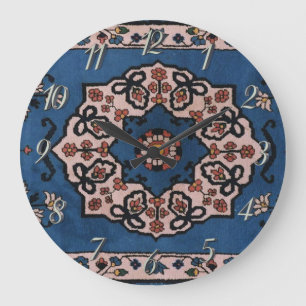 Grande Horloge Ronde Carpet oriental bleu persian