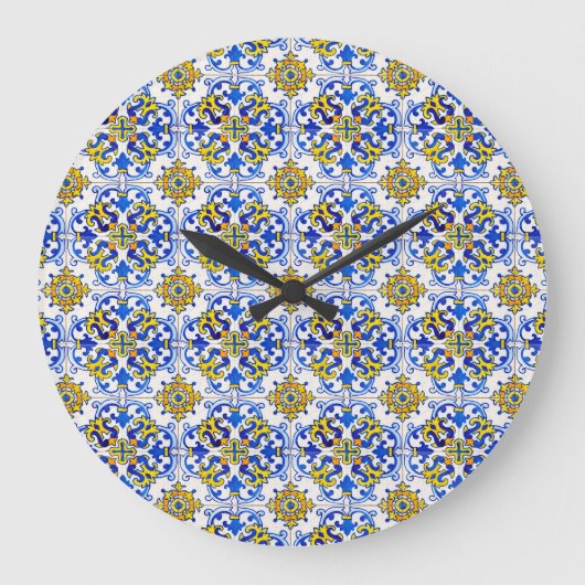 Grande Horloge Ronde Carreaux de panneau Azulejo sans joint (Recto)