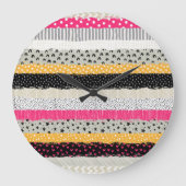 Grande Horloge Ronde Carrelage en Patchwork : Conception Versatile Sans (Recto)