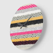 Grande Horloge Ronde Carrelage en Patchwork : Conception Versatile Sans (Angle)