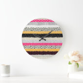 Grande Horloge Ronde Carrelage en Patchwork : Conception Versatile Sans (Maison)