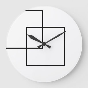 Grande Horloge Ronde Carrés Géométriques Minimalistes Ronds