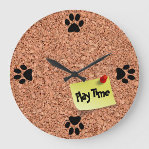 Grande Horloge Ronde Carte à liège FUNNY avec texte personnalisable sur