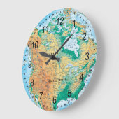 Grande Horloge Ronde Carte Amérique du Nord (Angle)