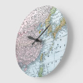 GRANDE HORLOGE RONDE CARTE : ASIE DE L'EST, 1907 (Angle)