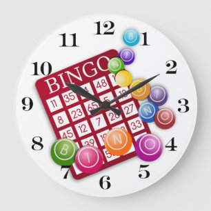 Grande Horloge Ronde Carte BINGO avec boules BINGO