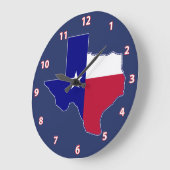 Grande Horloge Ronde Carte de drapeau du Texas (Angle)