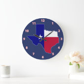 Grande Horloge Ronde Carte de drapeau du Texas (Maison)