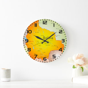 Grande Horloge Ronde Carte de la Bolivie