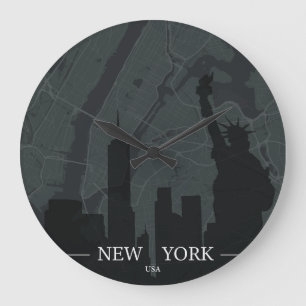 Grande Horloge Ronde Carte de New York
