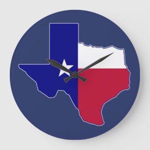 Grande Horloge Ronde Carte du drapeau du Texas