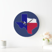 Grande Horloge Ronde Carte du drapeau du Texas (Maison)