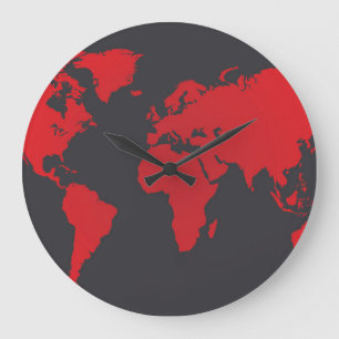 Grande Horloge Ronde Carte du monde