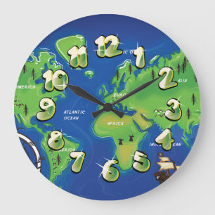 Grande Horloge Ronde Carte du monde