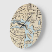 GRANDE HORLOGE RONDE CARTE DU MONDE 2E SIÈCLE (Angle)