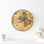 Grande Horloge Ronde Carte du monde antique (Maison)