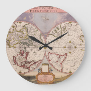 Grande Horloge Ronde Carte du monde antique