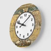 Grande Horloge Ronde Carte du monde antique - Joan Blaeu - 1664 (Angle)