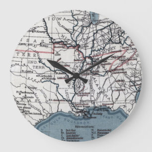 GRANDE HORLOGE RONDE CARTE : GUERRE CIVILE, 1861
