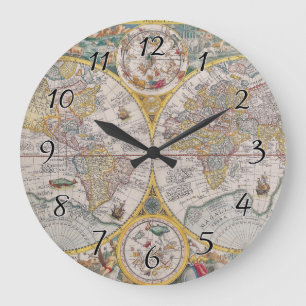 Grande Horloge Ronde Carte médiévale du monde à partir de 1525