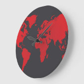 Grande Horloge Ronde Carte mondiale (Angle)