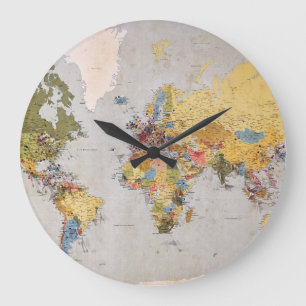 Grande Horloge Ronde carte mondiale