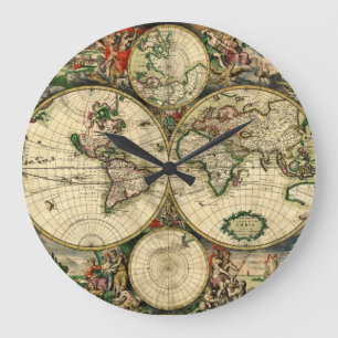 Grande Horloge Ronde Carte mondiale des cadeaux de 1689