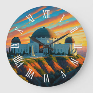 Grande Horloge Ronde Carte postale du coucher de soleil de l'Observatoi