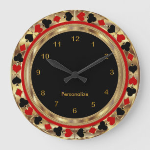 Grande Horloge Ronde Cartes de jeu de tisonnier