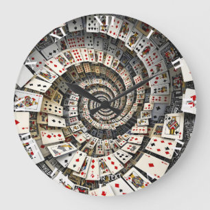 Grande Horloge Ronde Cartes Spirales Imaginaire mignonne Escalier