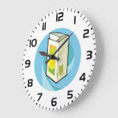 Grande Horloge Ronde Carton de jus coloré minimaliste moderne (Angle)
