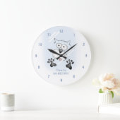 Grande Horloge Ronde Cartoon cat "Temps to let MEOWt !" clock. (Maison)