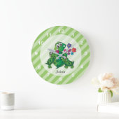 Grande Horloge Ronde Cartoon mignonne Momma Turtle et ses bébés (Maison)