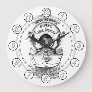 Grande Horloge Ronde Casque de plongée antique