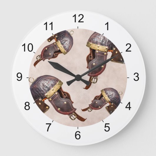 Grande Horloge Ronde Casque militaire romain antique (Recto)