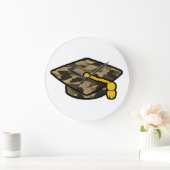 Grande Horloge Ronde Casquette de remise de diplôme camouflage kaki (Maison)