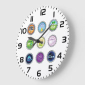 Grande Horloge Ronde Casquettes de bouteille de soda colorée (Angle)