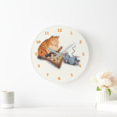 Grande Horloge Ronde Cat and mouse Playing Chess Cartoon Drawing Fun (Maison)