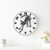 Grande Horloge Ronde Cat Stretching Clock (Maison)
