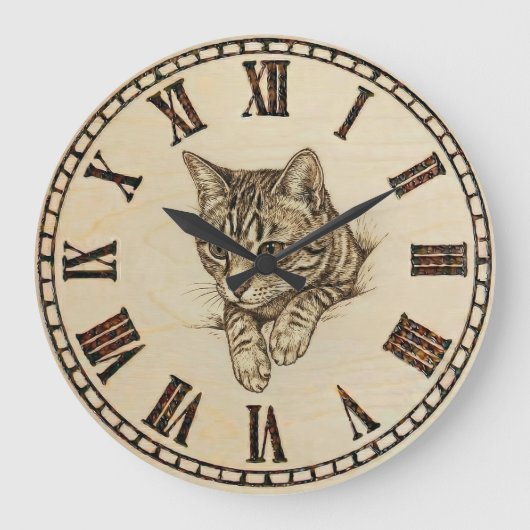 Grande Horloge Ronde Cat - Wall Clock (Recto)
