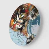 Grande Horloge Ronde Cat Wall Clock (Angle)