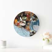 Grande Horloge Ronde Cat Wall Clock (Maison)