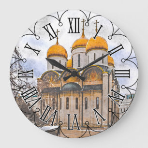 Grande Horloge Ronde Cathédrale d'Assoumption. Moscow Kremlin. Russia.