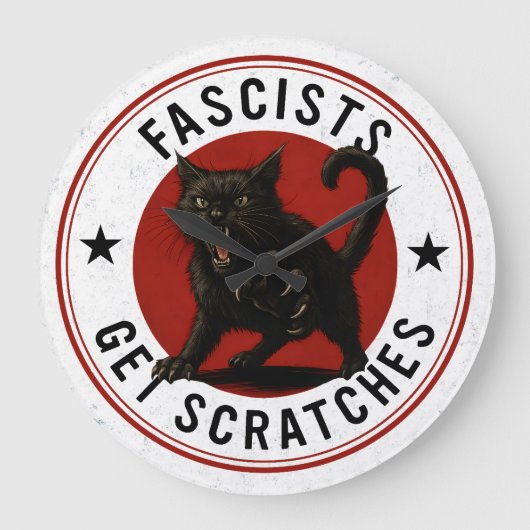 Grande Horloge Ronde Cats Against Fascists (Recto)