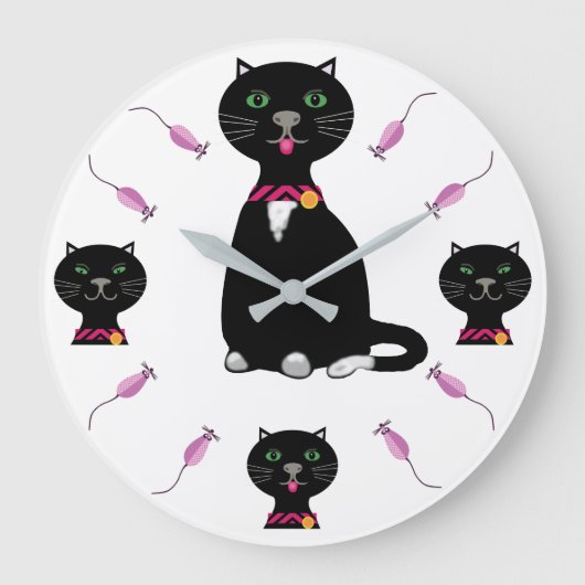 Grande Horloge Ronde Cats et mice (Recto)