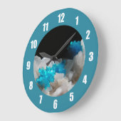 Grande Horloge Ronde Cavansite sur Stilbite (Angle)