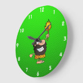 Grande Horloge Ronde Caveman; Vert (Angle)