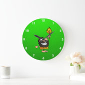 Grande Horloge Ronde Caveman; Vert (Maison)