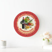 Grande Horloge Ronde Ce cuisinier utilise du vin (Maison)