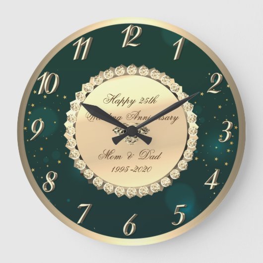 Grande Horloge Ronde Célébration de 25 ans de mariage avec des diamants (Recto)